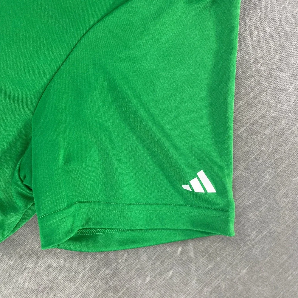 Adidas Mens 2XL Green Polo Shirt Performance Golf Logo Short Sleeve